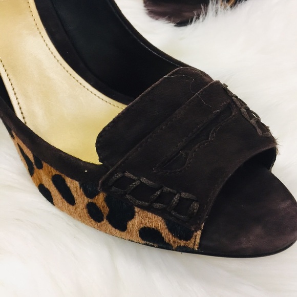 Lauren Ralph Lauren Calf Hair Leopard High Heels - Picture 2 of 7